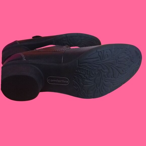 Comfortiva Womens Quanita Black Leather Mary Jane Shoes Size 6M - Picture 16 of 16